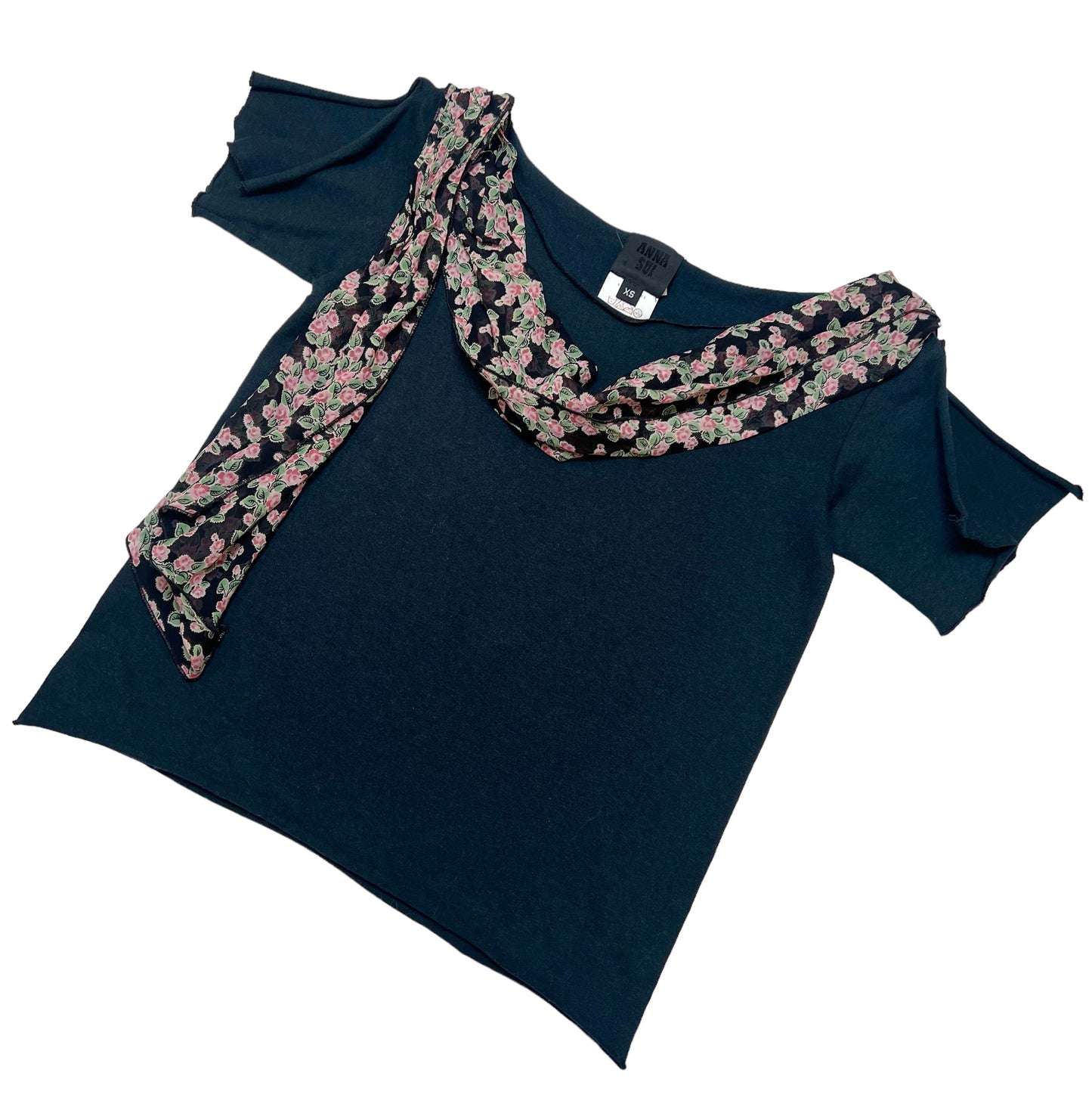 2000s Anna Sui scarf wrap t-shirt