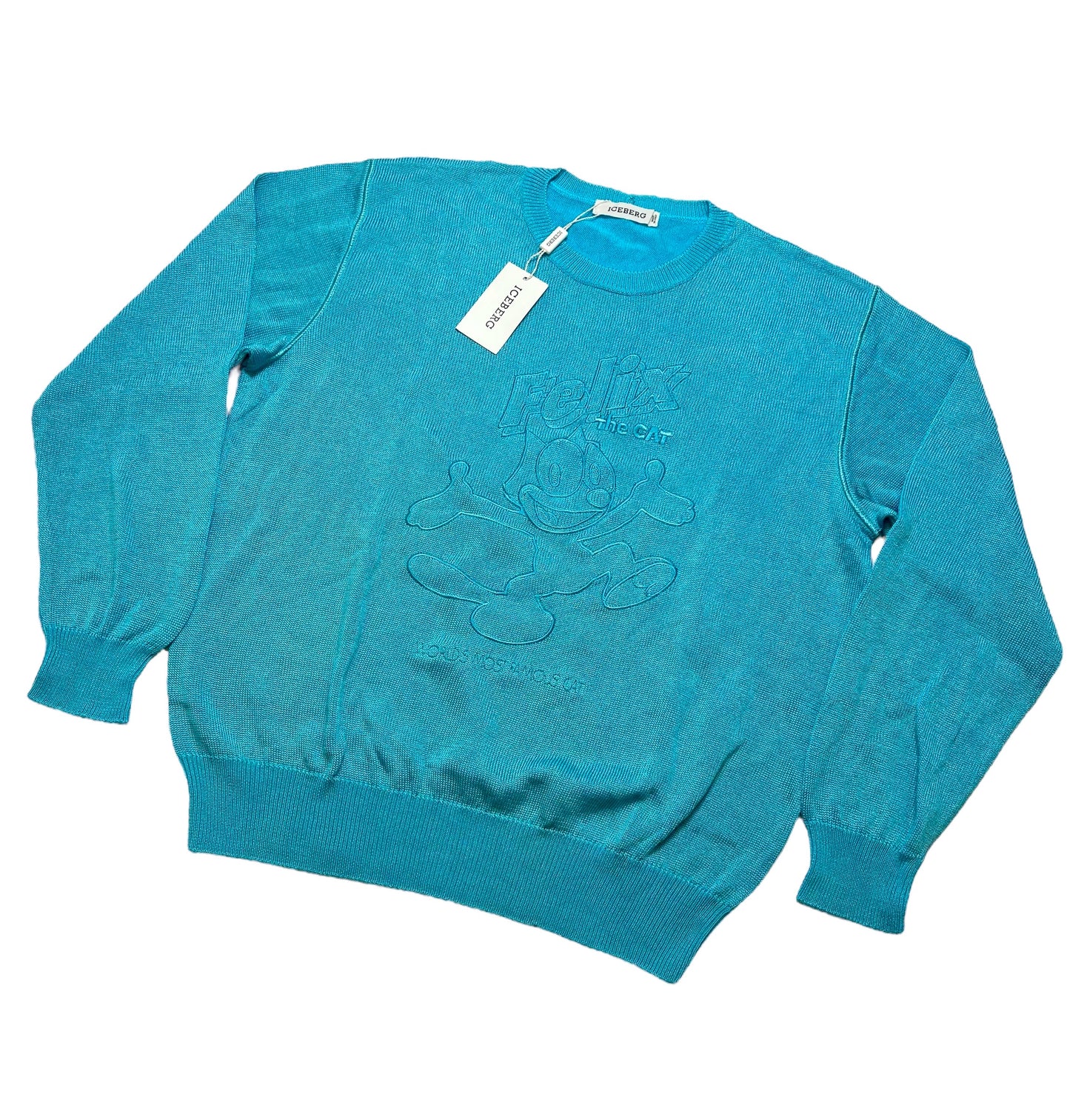 Deadstock 1990s Iceberg "Felix" iridescent crewneck sweater
